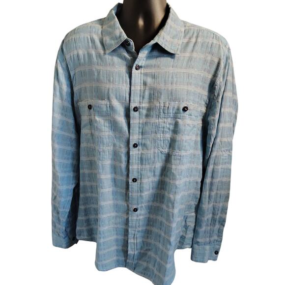 Carbon2Colbalt Cotton Button Down Shirt Lt Blue Mens Size Large - Picture 1 of 4
